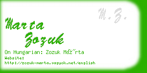 marta zozuk business card